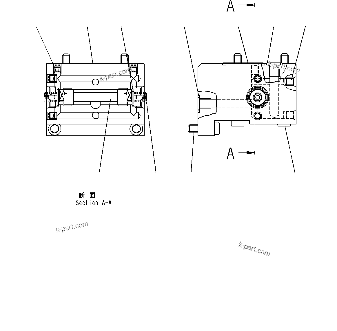 Komatsu parts book diagram for WA200-8 S/N 91001-UP: HYDROSTATIC TRANSMISSION PUMP AND HYDRAULIC OIL PUMP, INNER PARTS, PUMP (13/14)(#85001-)