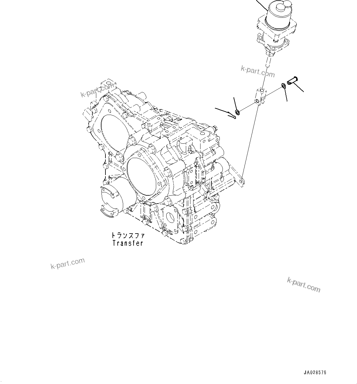 Komatsu parts book diagram for WA200-8 S/N 91001-UP: PARKING BRAKE CONTROL, (#85001-)