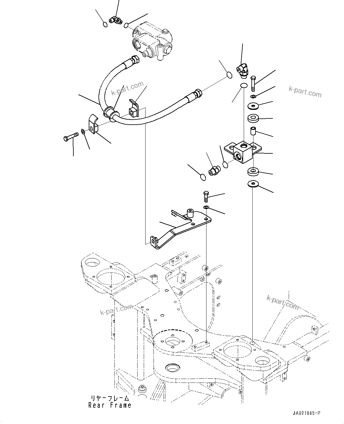 Komatsu parts book diagram for WA200-8 S/N 91001-UP: STEERING DEMAND VALVE, PRIORITY VALVE PIPING(#85001-)
