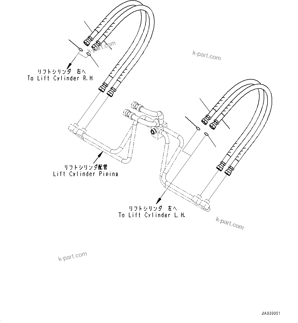 Komatsu parts book diagram for WA200-8 S/N 91001-UP: HYDRAULIC PIPING, PIPING(#85001-)