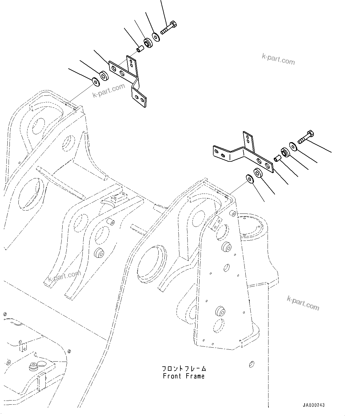 Komatsu parts book diagram for WA200-8 S/N 91001-UP: HYDRAULIC PIPING, BRACKET (WITH QUICK COUPLER)(#85001-)