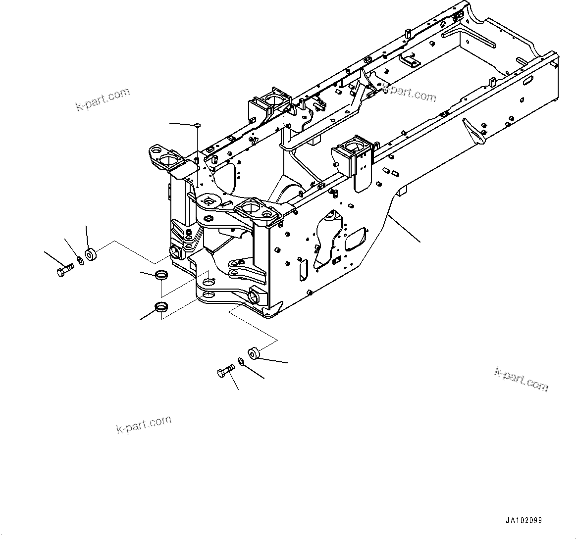 Komatsu parts book diagram for WA200-8 S/N 91001-UP: REAR FRAME, (#85237-)