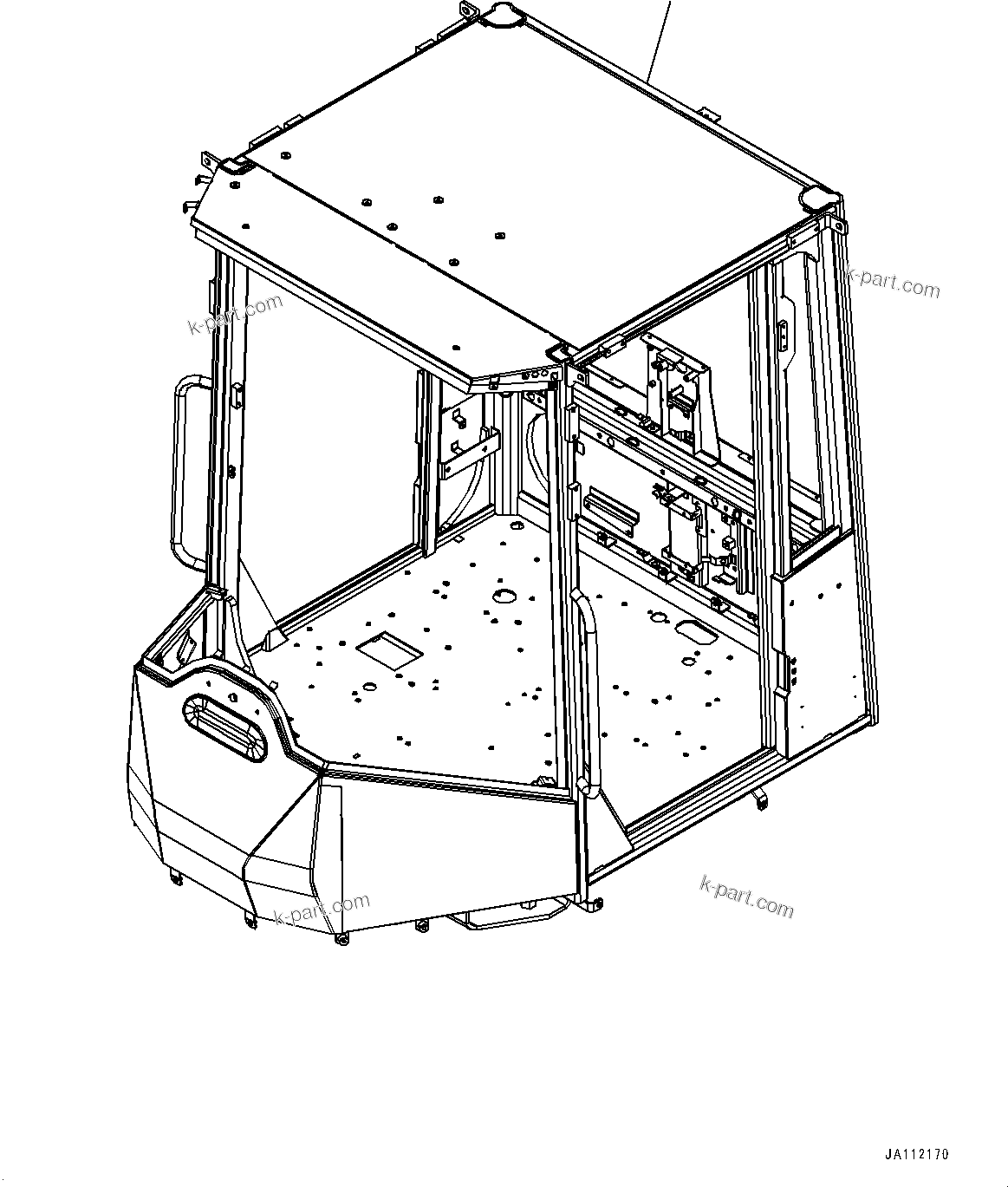 Komatsu parts book diagram for WA200-8 S/N 91001-UP: ROPS CAB AND FLOOR FRAME GROUP, BODY(#85001-)