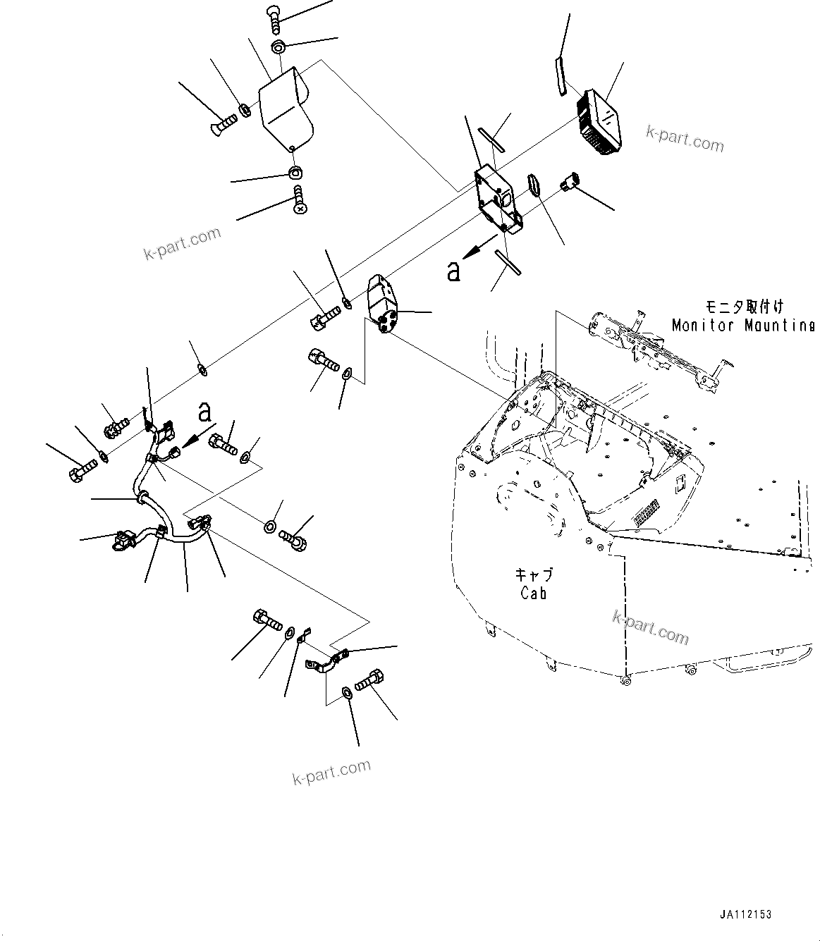 Komatsu parts book diagram for WA200-8 S/N 91001-UP: ROPS CAB AND FLOOR FRAME GROUP, REARVIEW MONITOR(#85001-)