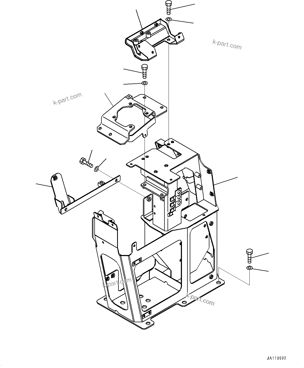 Komatsu parts book diagram for WA200-8 S/N 91001-UP: LOADER CONTROL UNIT, CONSOLE BOX, R.H.(#88649-)