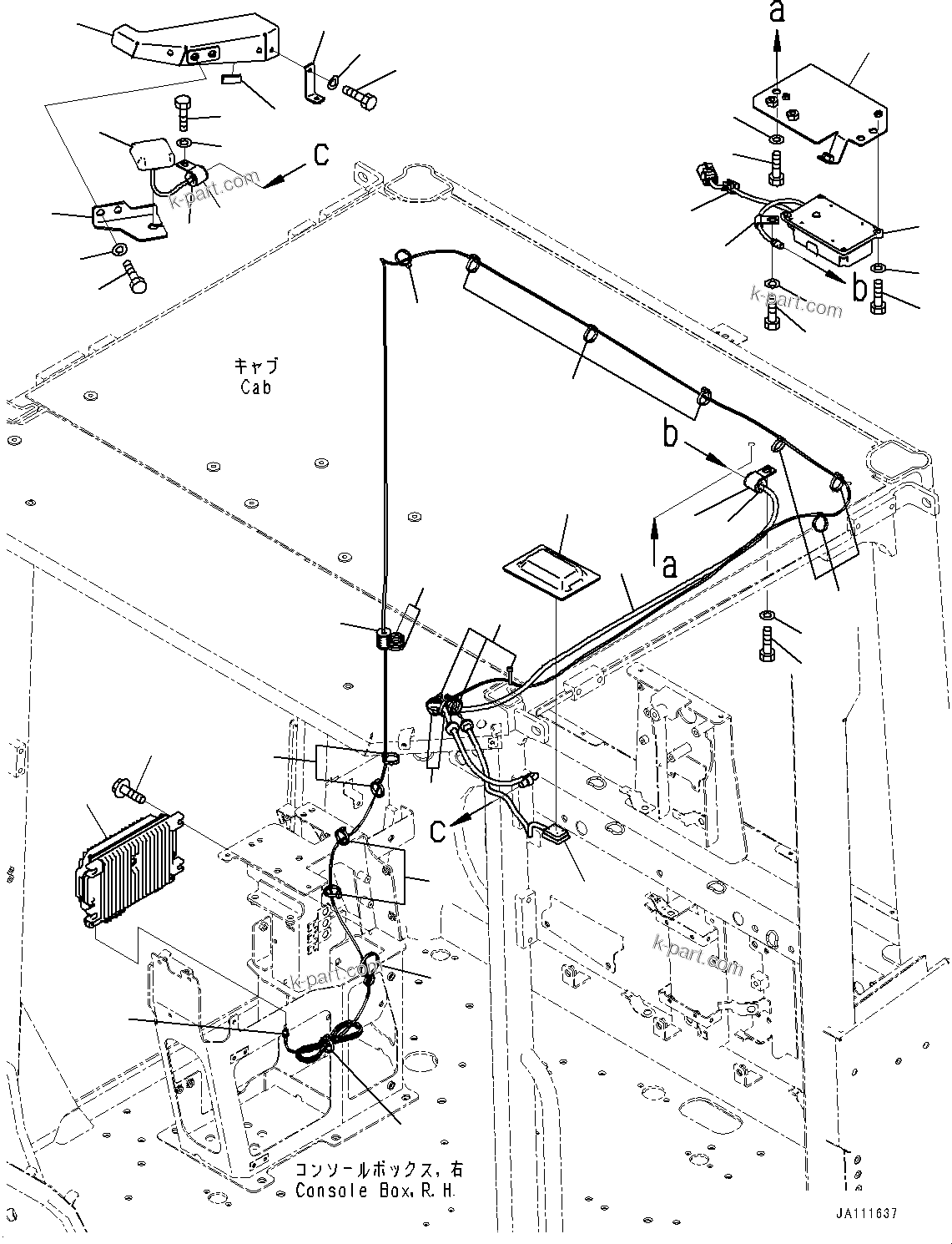Komatsu parts book diagram for WA200-8 S/N 91001-UP: KOMTRAX CONTROLLER AND ANTENNA, (WITH GATEWAY FUNCTION CONTROLLER, IRIDIUM)(#85001-)
