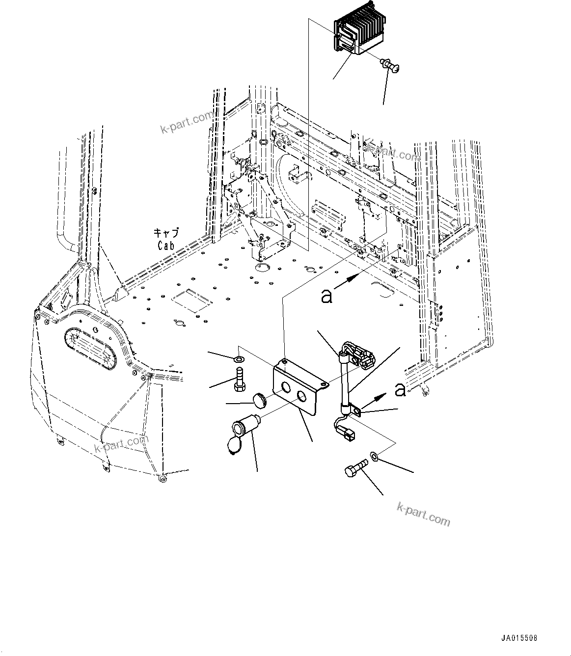 Komatsu parts book diagram for WA200-8 S/N 91001-UP: ELECTRIC CONVERTER FOR 12VOLT POWER SOURCE, (#85001-)