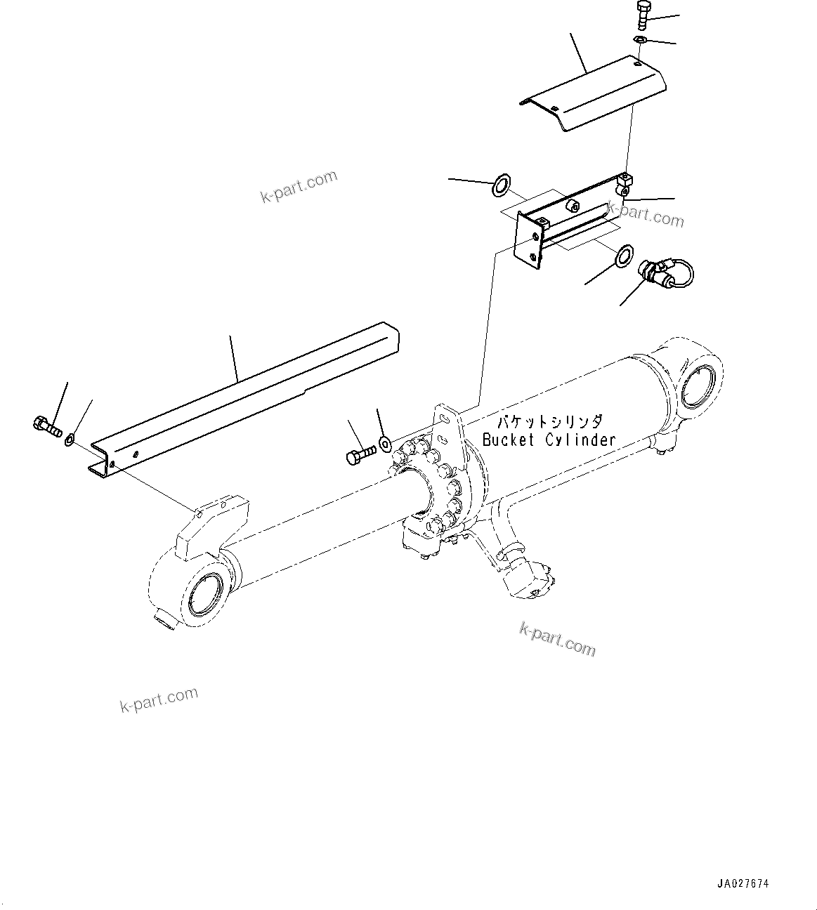 Komatsu parts book diagram for WA200-8 S/N 91001-UP: BUCKET POSITIONER, (WITH QUICK COUPLER)(#85001-)