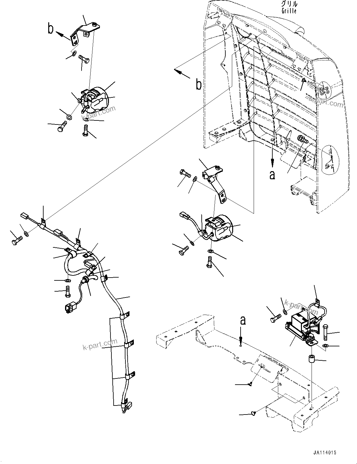 Komatsu parts book diagram for WA200-8 S/N 91001-UP: HOOD, WIRING HARNESS(#87928-)