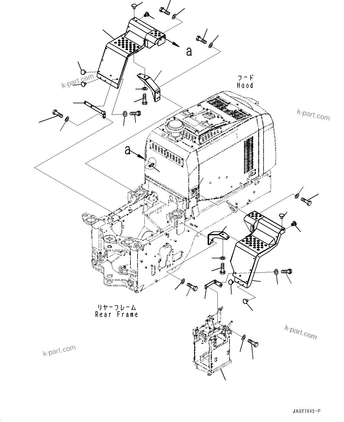 Komatsu parts book diagram for WA200-8 S/N 91001-UP: REAR FENDER, (#85001-)