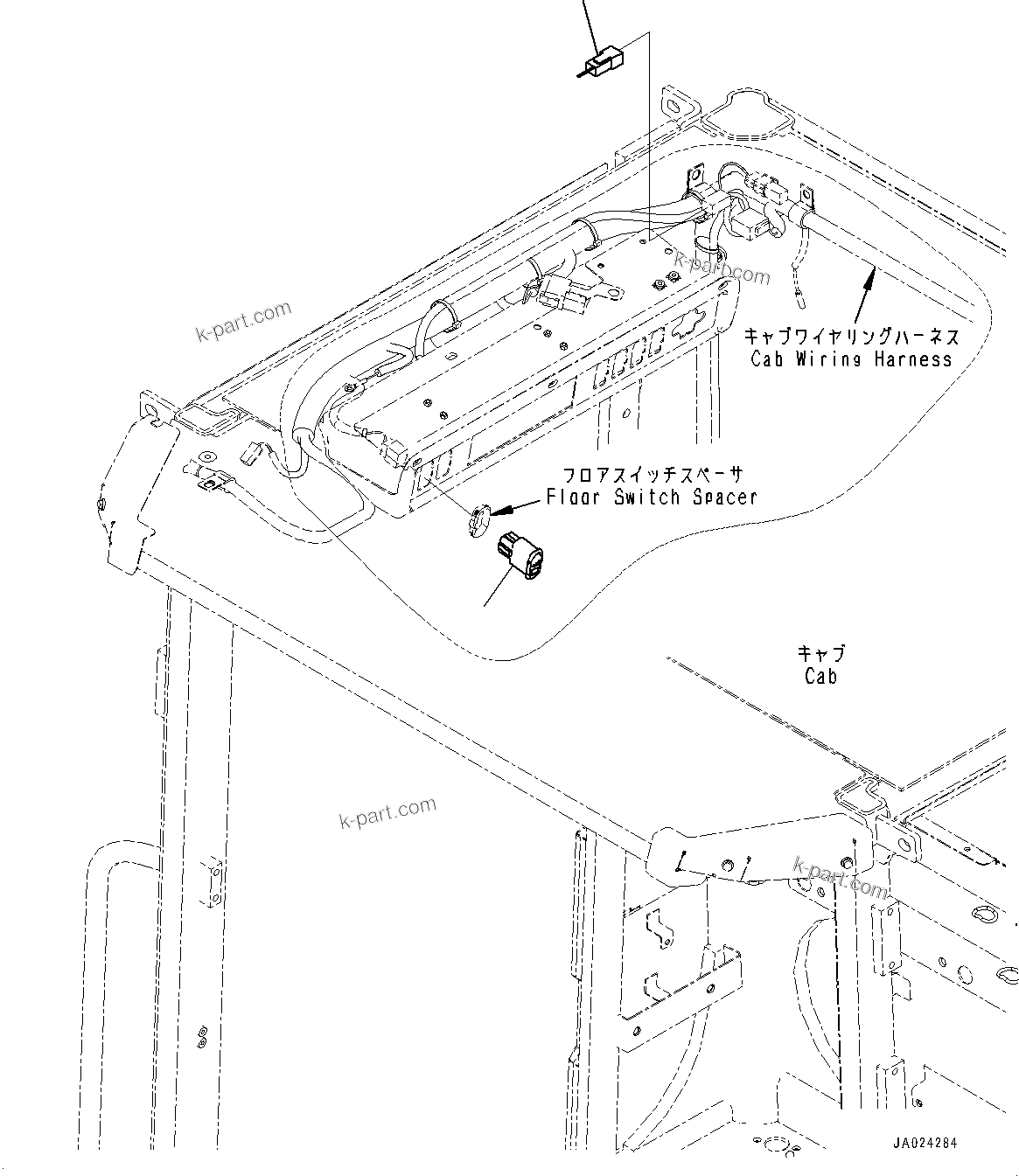 Komatsu parts book diagram for WA200-8 S/N 91001-UP: MIRROR, SWITCH(#85001-)