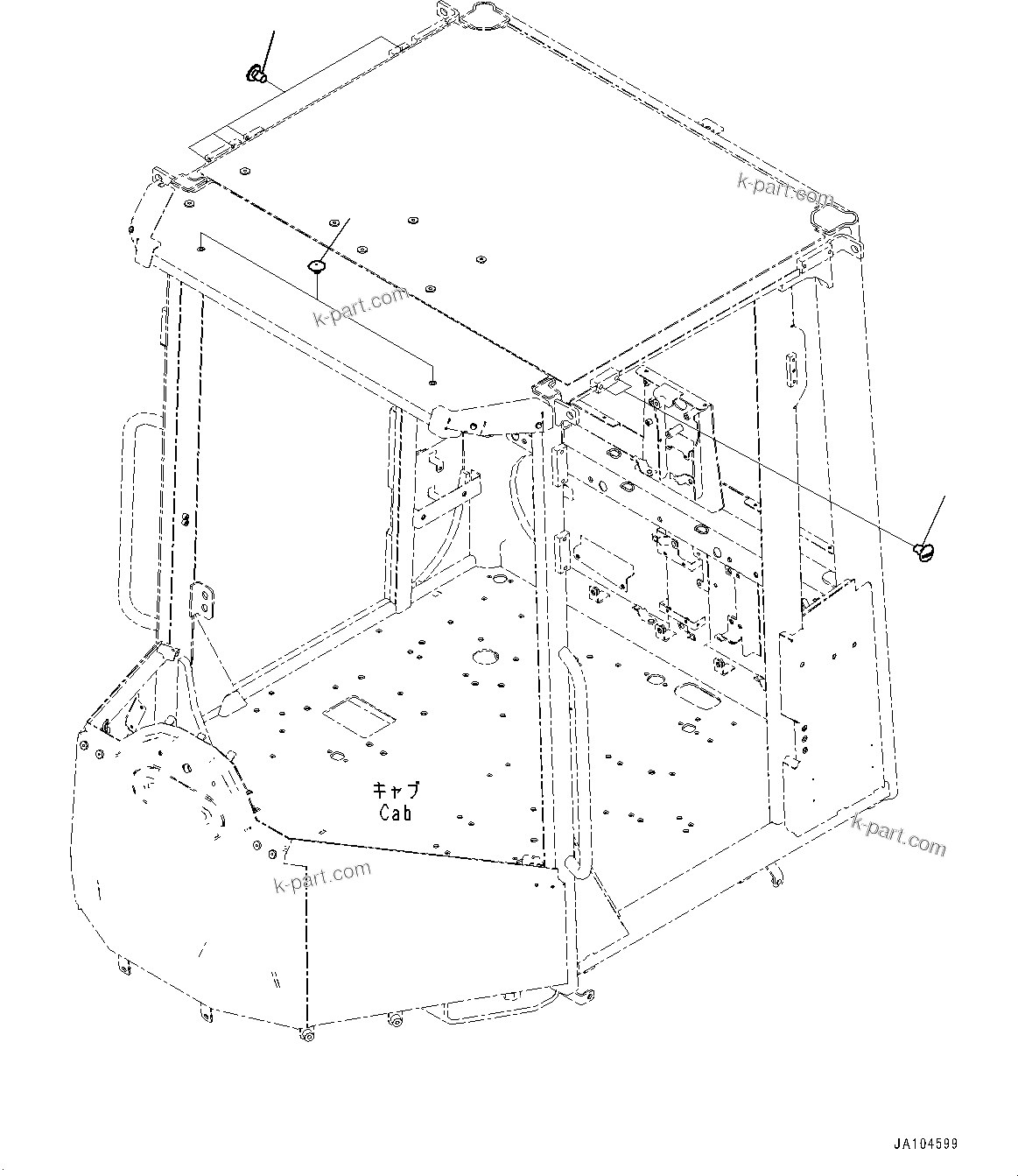 Komatsu parts book diagram for WA200-8 S/N 91001-UP: MIRROR, CAP(#85001-)