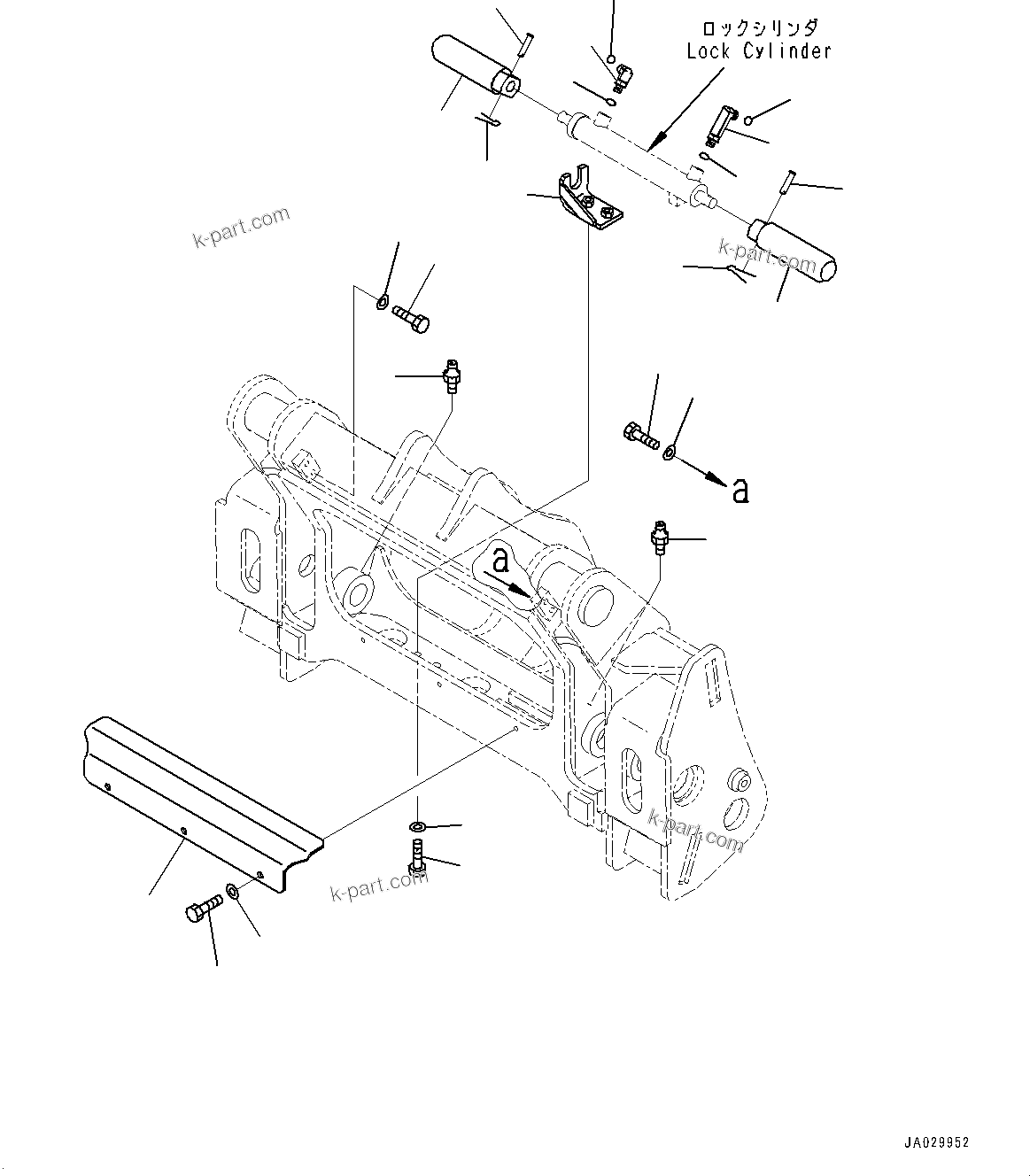 Komatsu parts book diagram for WA200-8 S/N 91001-UP: QUICK COUPLER, PIN (WITH QUICK COUPLER, JRB)(#85007-)