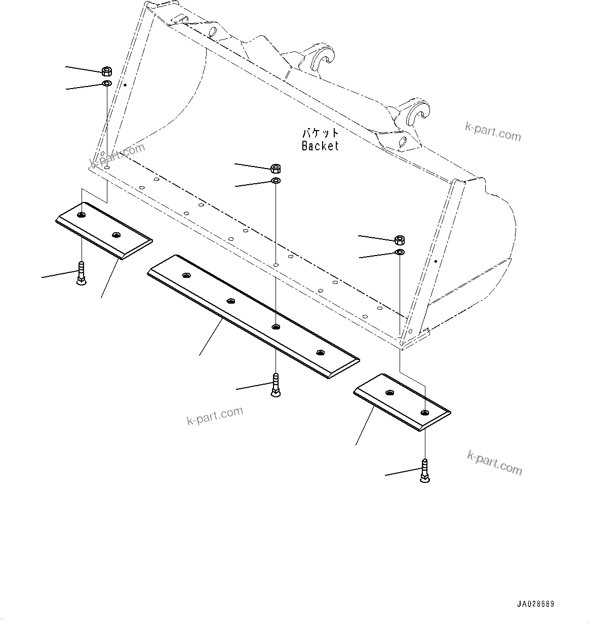 Komatsu parts book diagram for WA200-8 S/N 91001-UP: BOLT ON CUTTING EDGE, (#85001-)