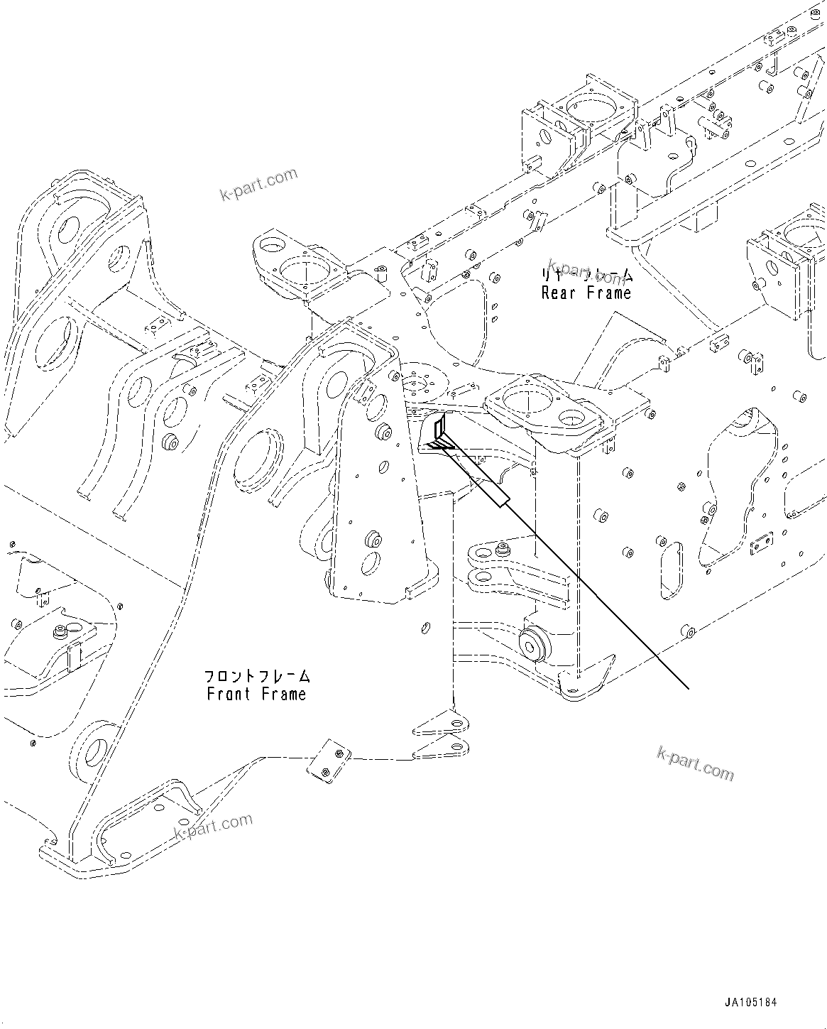 Komatsu parts book diagram for WA200-8 S/N 91001-UP: MARK, FRONT STEP, TIE-OFF, PLATE (1/2)(#85001-)