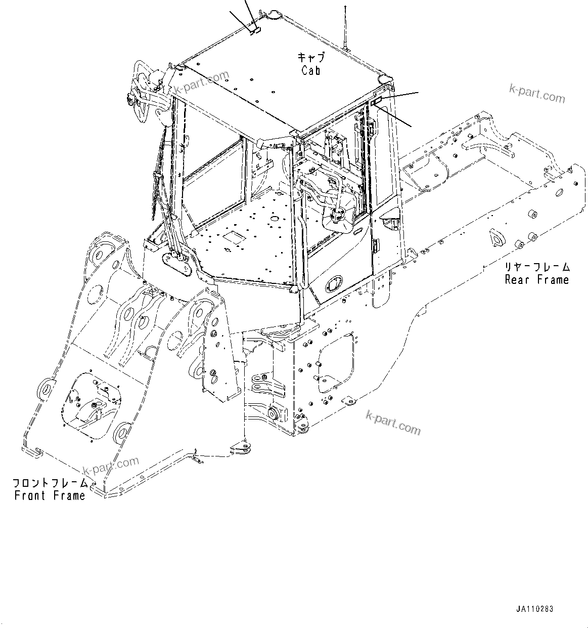 Komatsu parts book diagram for WA200-8 S/N 91001-UP: MARK, TIE-OFF, (#87111-)