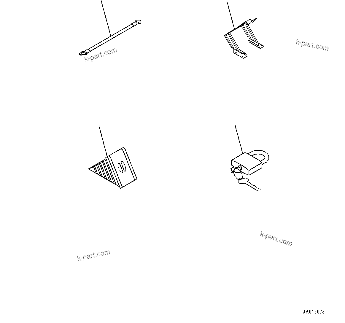 Komatsu parts book diagram for WA200-8 S/N 91001-UP: GENERAL TOOL SET, (WITH TIRE STOPPER)(#85001-)
