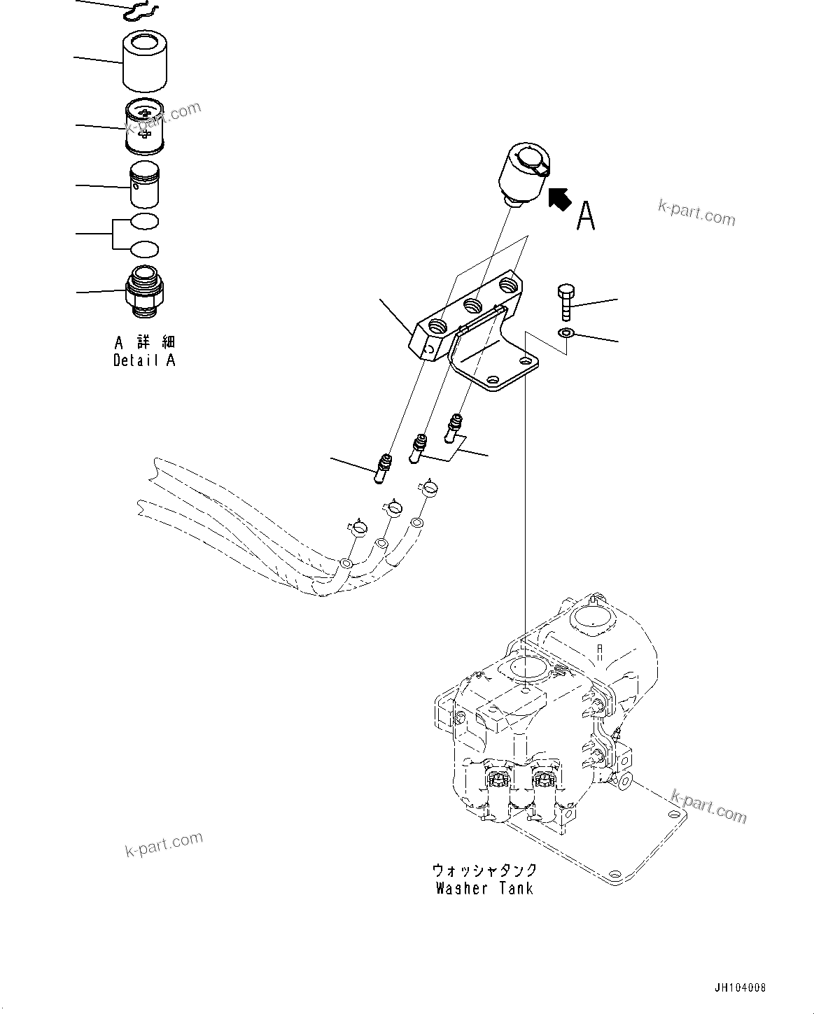 Komatsu parts book diagram for D475A-8E0 S/N 51001-UP: REMOTE BREATHER, BREATHER(#50001-)