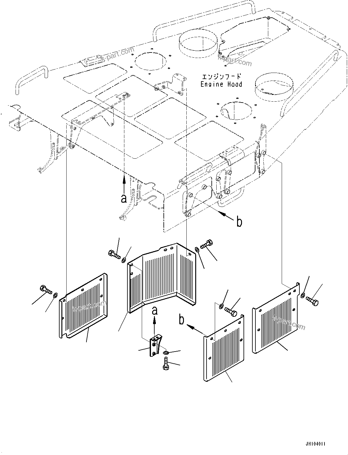 Komatsu parts book diagram for D475A-8E0 S/N 51001-UP: EXHAUST PIPE, GUARD(#50001-50001)