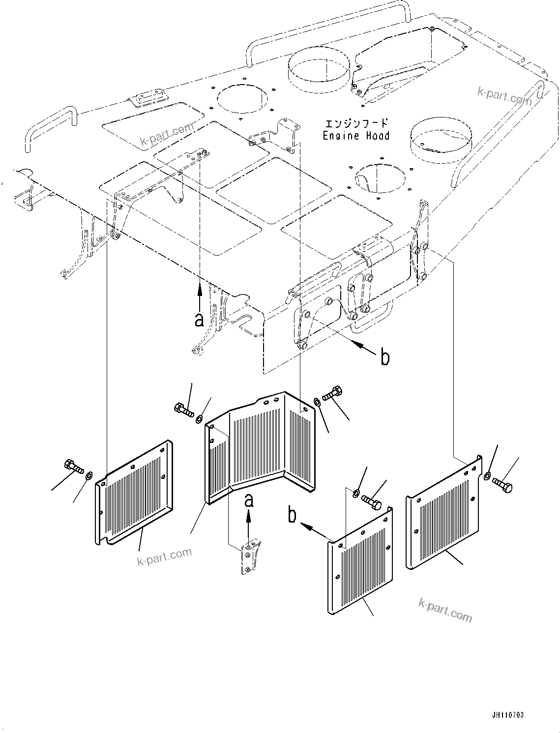 Komatsu parts book diagram for D475A-8E0 S/N 51001-UP: EXHAUST PIPE, GUARD(#50002-)