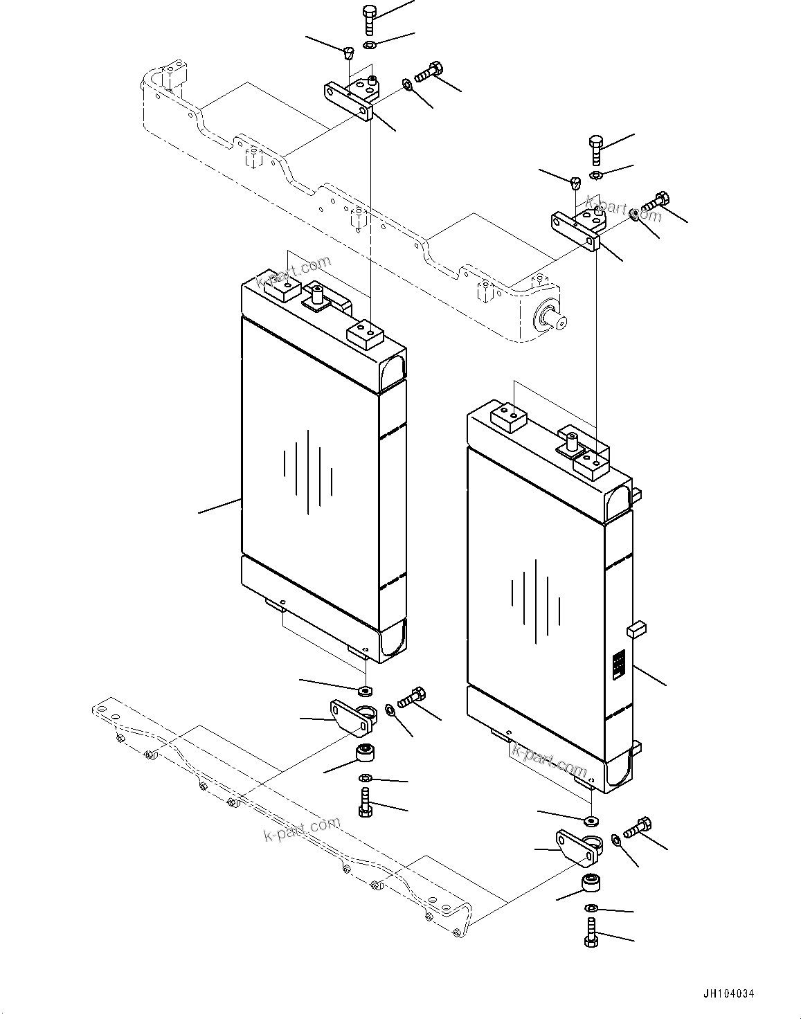 Komatsu parts book diagram for D475A-8E0 S/N 51001-UP: COOLING SYSTEM, AFTERCOOLER(#51001-)