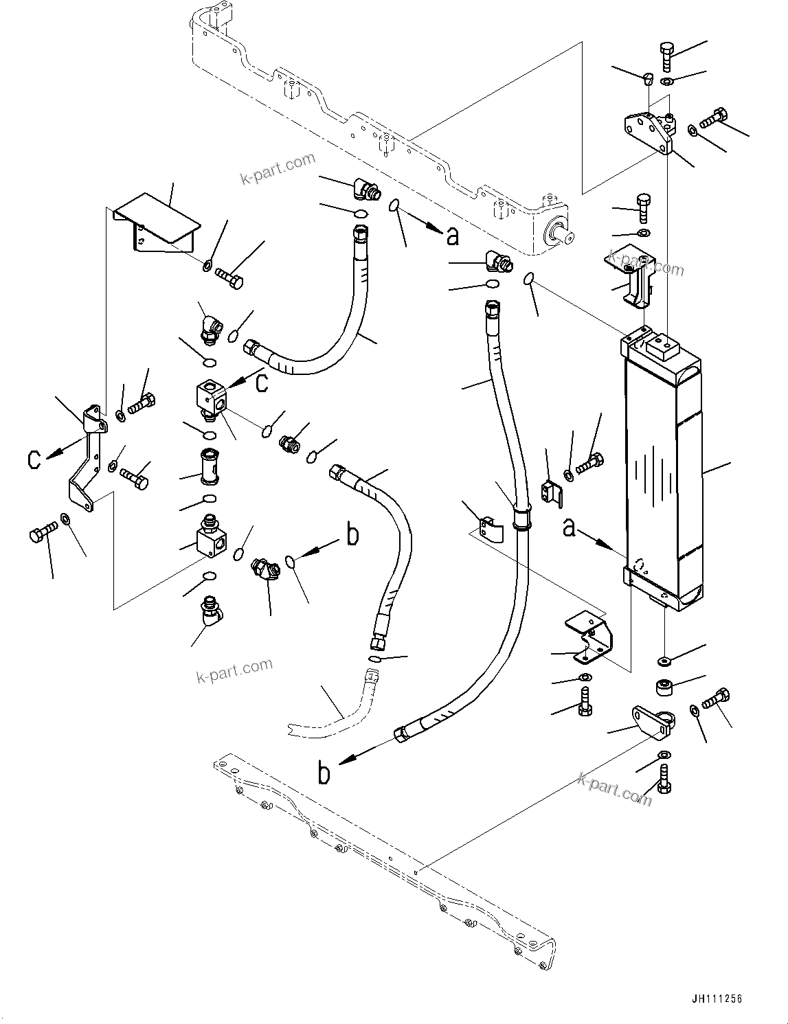 Komatsu parts book diagram for D475A-8E0 S/N 51001-UP: COOLING SYSTEM, OIL COOLER(#51001-)