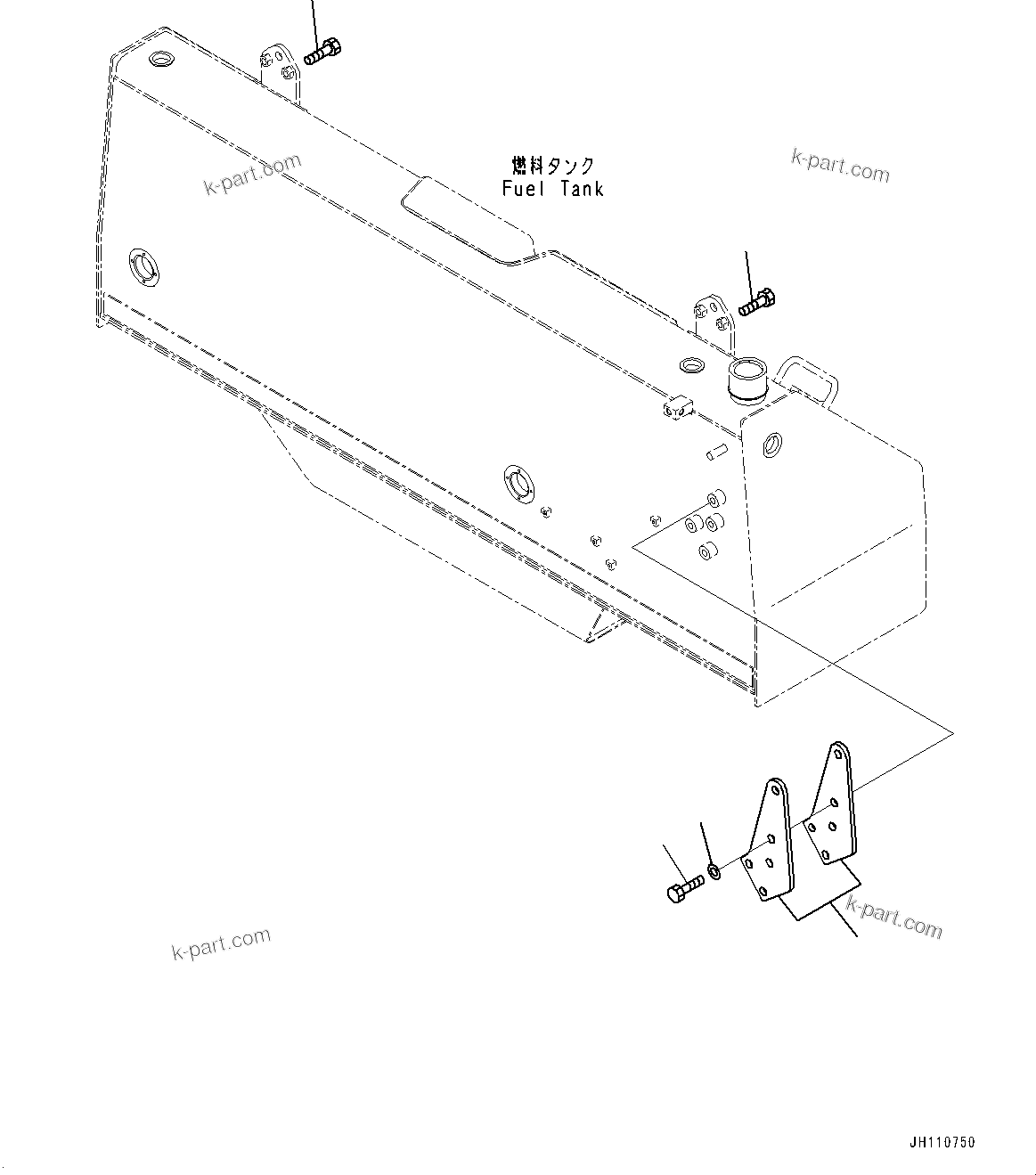 Komatsu parts book diagram for D475A-8E0 S/N 51001-UP: FUEL TANK, RELATED PARTS(#50001-)