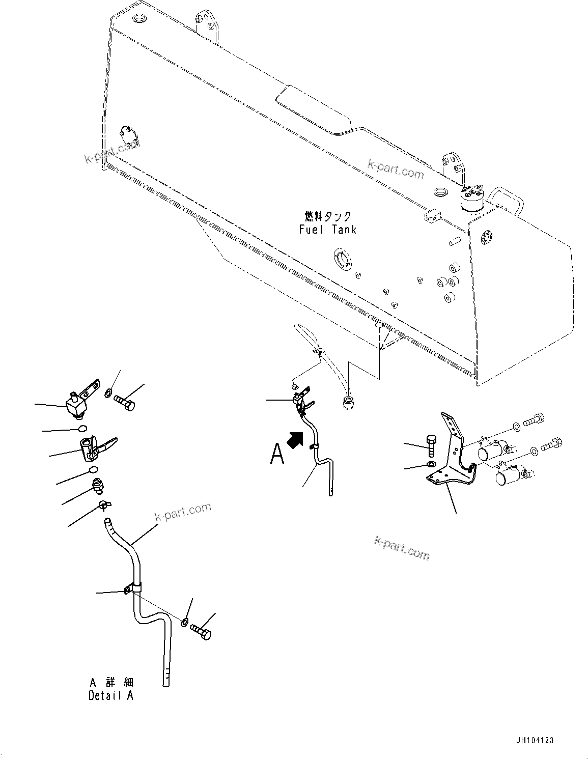 Komatsu parts book diagram for D475A-8E0 S/N 51001-UP: FUEL PIPING, FUEL DRAIN(#50001-50074)