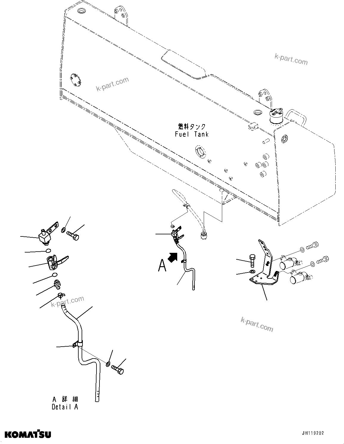 Komatsu parts book diagram for D475A-8E0 S/N 51001-UP: FUEL PIPING, FUEL DRAIN(#50075-)