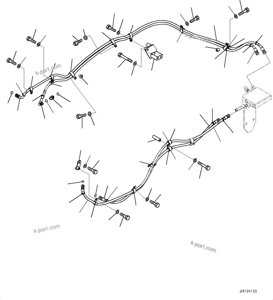 Komatsu parts book diagram for D475A-8E0 S/N 51001-UP: FUEL PIPING, ENGINE PIPING(#50001-)