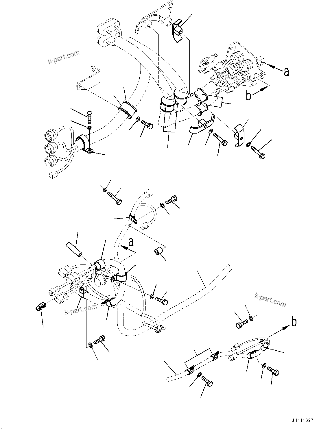 Komatsu parts book diagram for D475A-8E0 S/N 51001-UP: ELECTRIC WIRING HARNESS, FENDER WIRING HARNESS CLAMP (2/3)(#50029-)