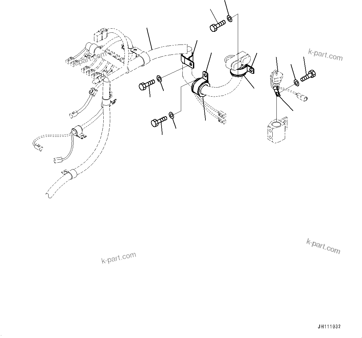 Komatsu parts book diagram for D475A-8E0 S/N 51001-UP: ELECTRIC WIRING HARNESS, FENDER WIRING HARNESS CLAMP (3/3)(#50029-)