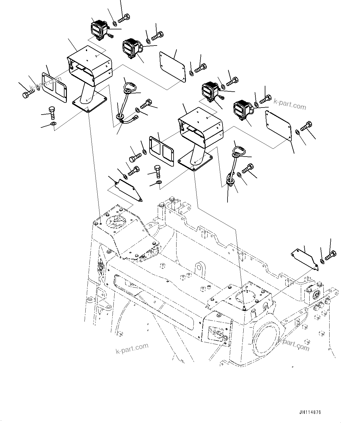 Komatsu parts book diagram for D475A-8E0 S/N 51001-UP: HEADLAMP, (#51001-)