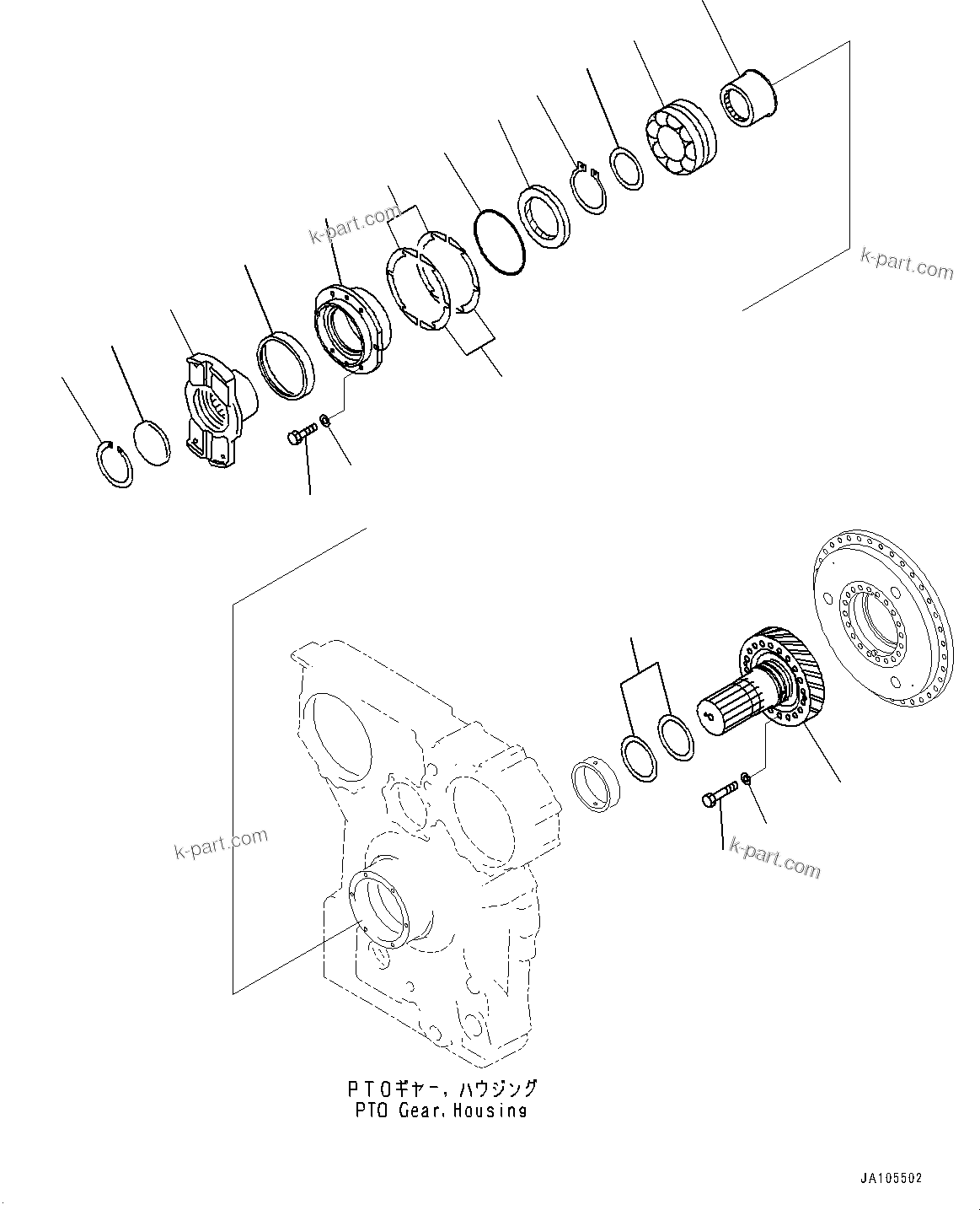 Komatsu parts book diagram for D475A-8E0 S/N 51001-UP: POWER TRAIN, INPUT SHAFT(#50001-)