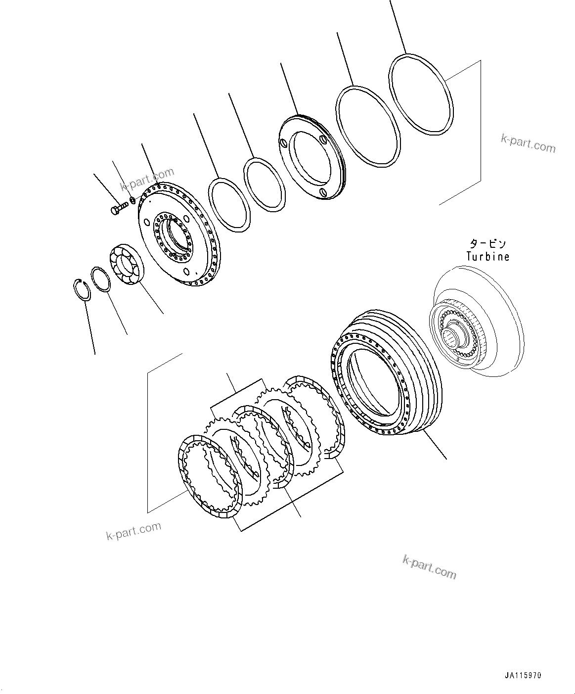 Komatsu parts book diagram for D475A-8E0 S/N 51001-UP: POWER TRAIN, CASE(#50001-)