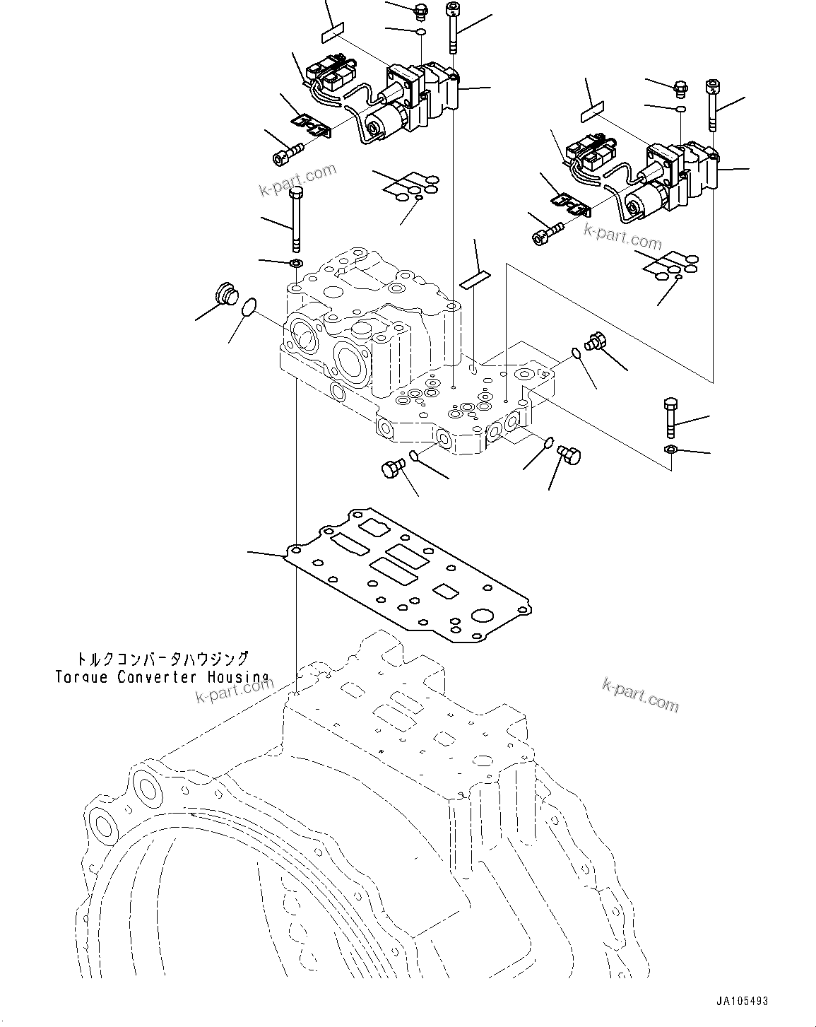Komatsu parts book diagram for D475A-8E0 S/N 51001-UP: POWER TRAIN, ECMV VALVE(#50001-)