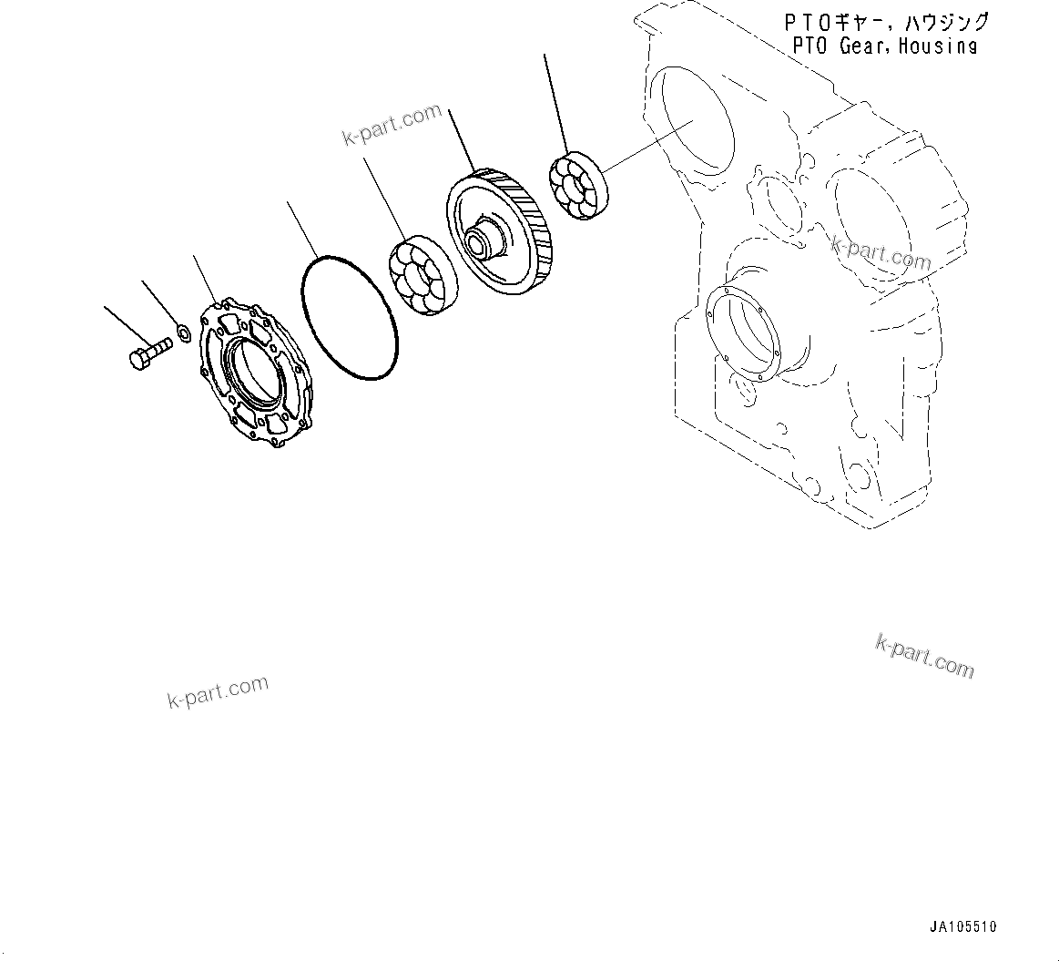Komatsu parts book diagram for D475A-8E0 S/N 51001-UP: POWER TRAIN, INNER PARTS, CHARGE PUMP(#50001-)