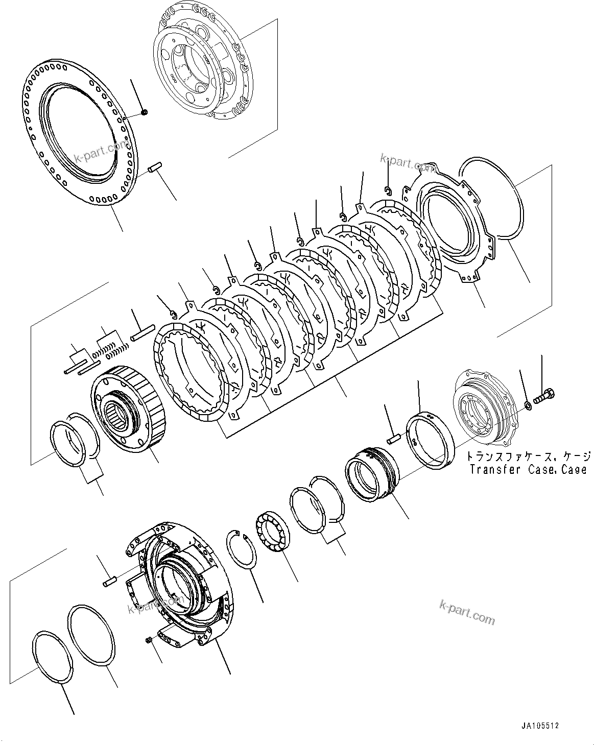 Komatsu parts book diagram for D475A-8E0 S/N 51001-UP: POWER TRAIN, 1ST HOUSING(#50001-)