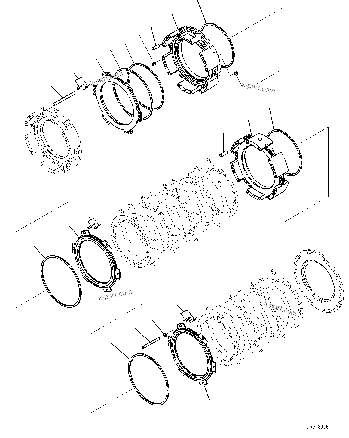 Komatsu parts book diagram for D475A-8E0 S/N 51001-UP: POWER TRAIN, 2ND, 3RD, AND FORWARD HOUSING(#50001-)
