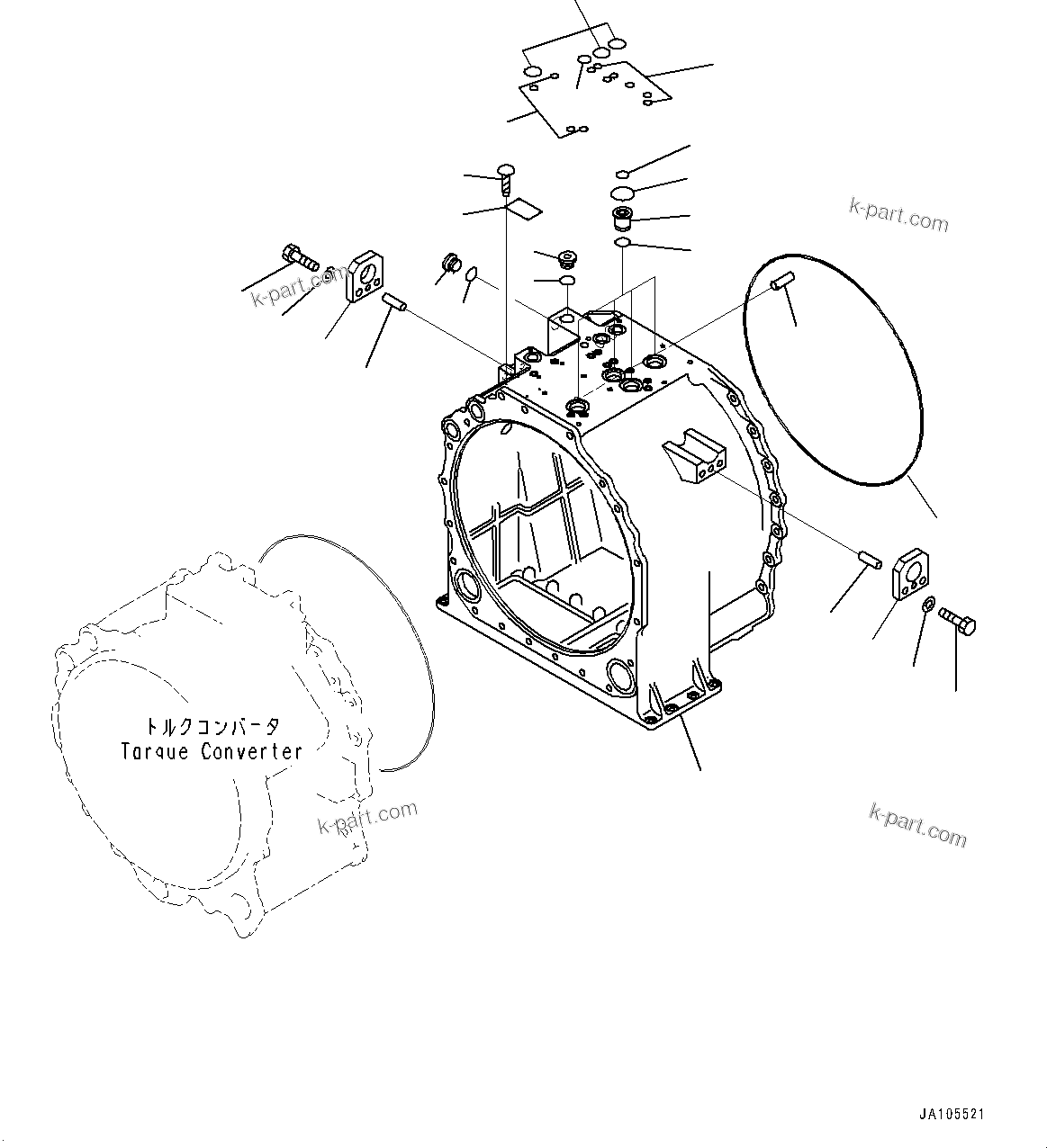 Komatsu parts book diagram for D475A-8E0 S/N 51001-UP: POWER TRAIN, TRANSMISSION CASE(#50001-)