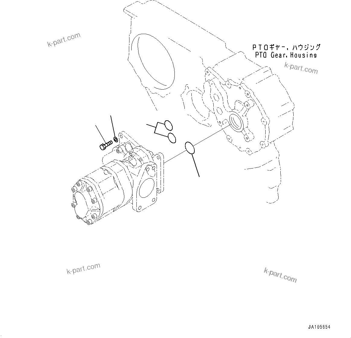 Komatsu parts book diagram for D475A-8E0 S/N 51001-UP: POWER TRAIN, PUMP MOUNTING(#50001-)