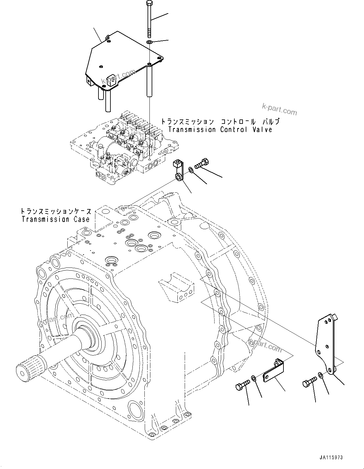 Komatsu parts book diagram for D475A-8E0 S/N 51001-UP: POWER TRAIN, TRANSMISSION CONTROL VALVE COVER(#50001-)