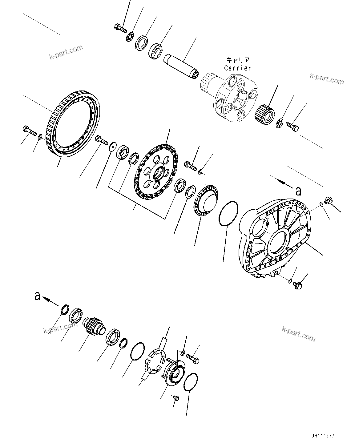 Komatsu parts book diagram for D475A-8E0 S/N 51001-UP: FINAL DRIVE, FINAL GEAR CASE R.H. (1/2)(#51001-)