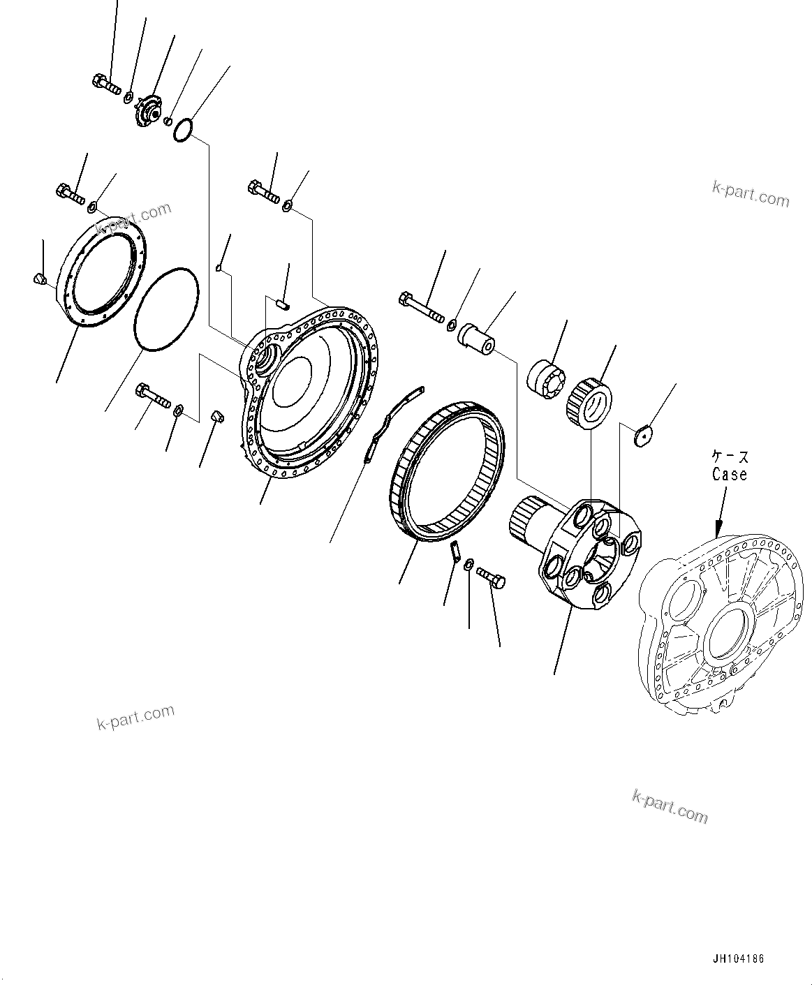 Komatsu parts book diagram for D475A-8E0 S/N 51001-UP: FINAL DRIVE, FINAL GEAR CASE R.H. (2/2)(#51001-)