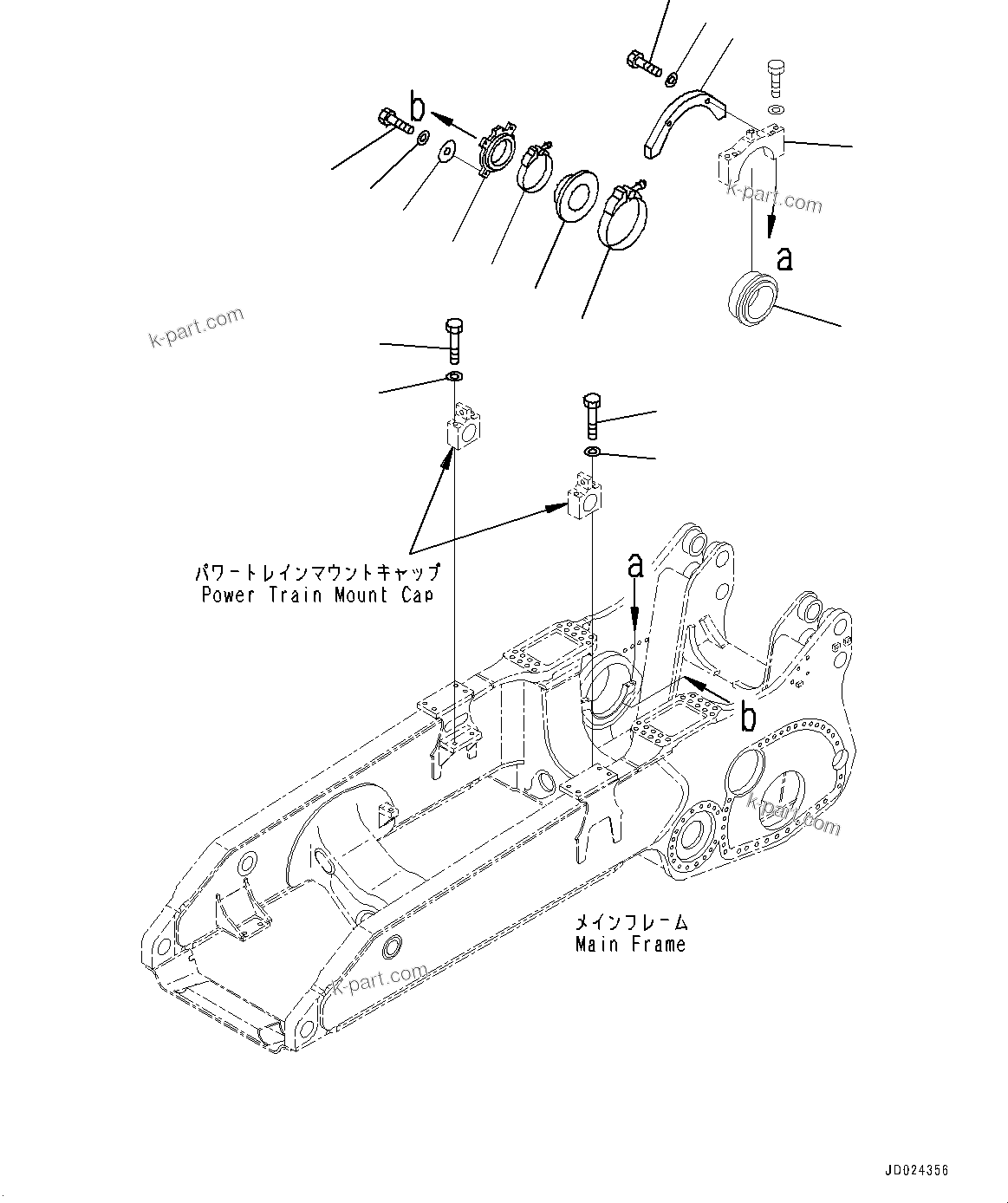 Komatsu parts book diagram for D475A-8E0 S/N 51001-UP: POWER TRAIN UNIT MOUNTING, (#50001-)