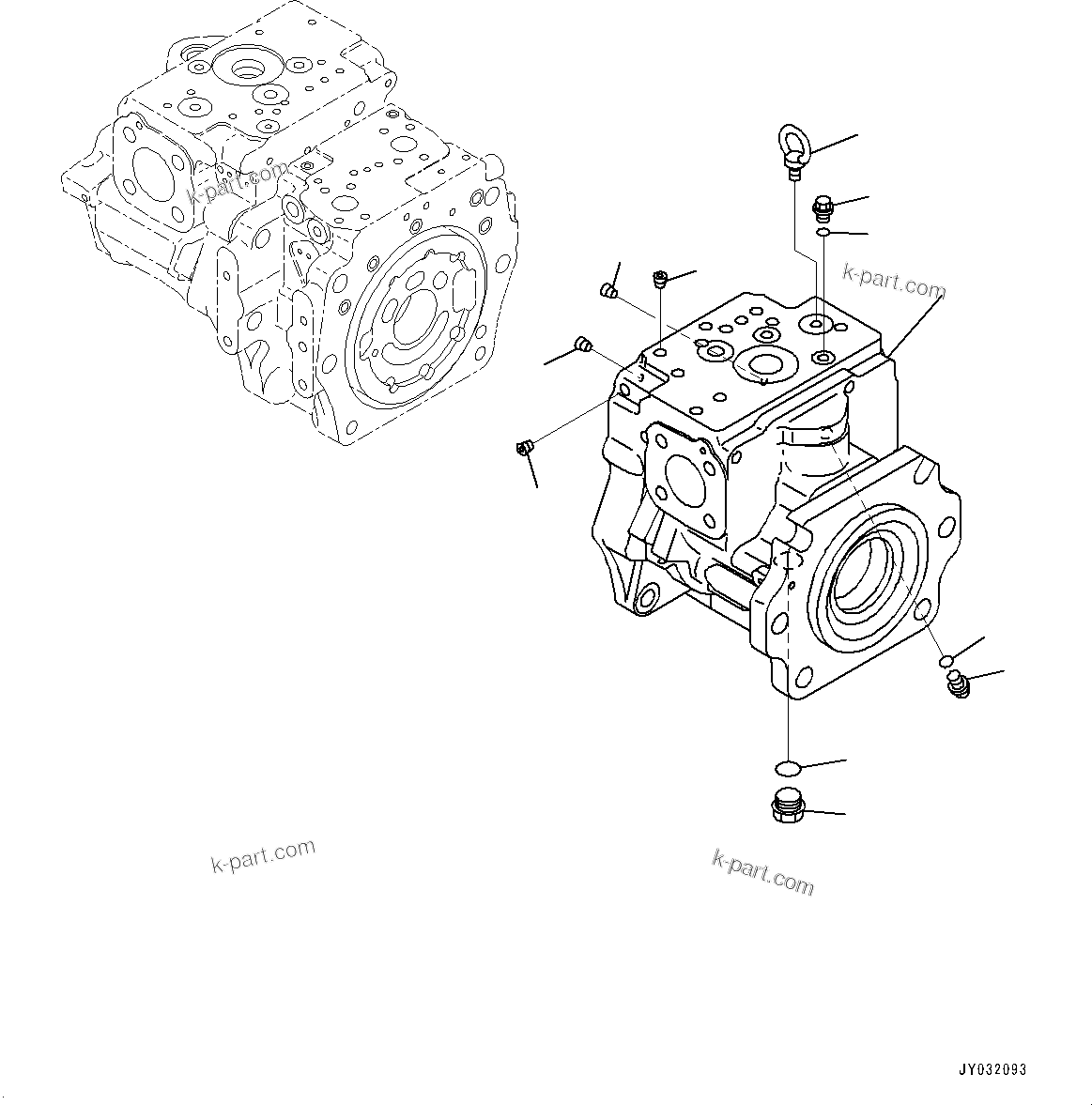 Komatsu parts book diagram for D475A-8E0 S/N 51001-UP: HYDRAULIC PUMP, PISTON PUMP (1/11)(#50001-)