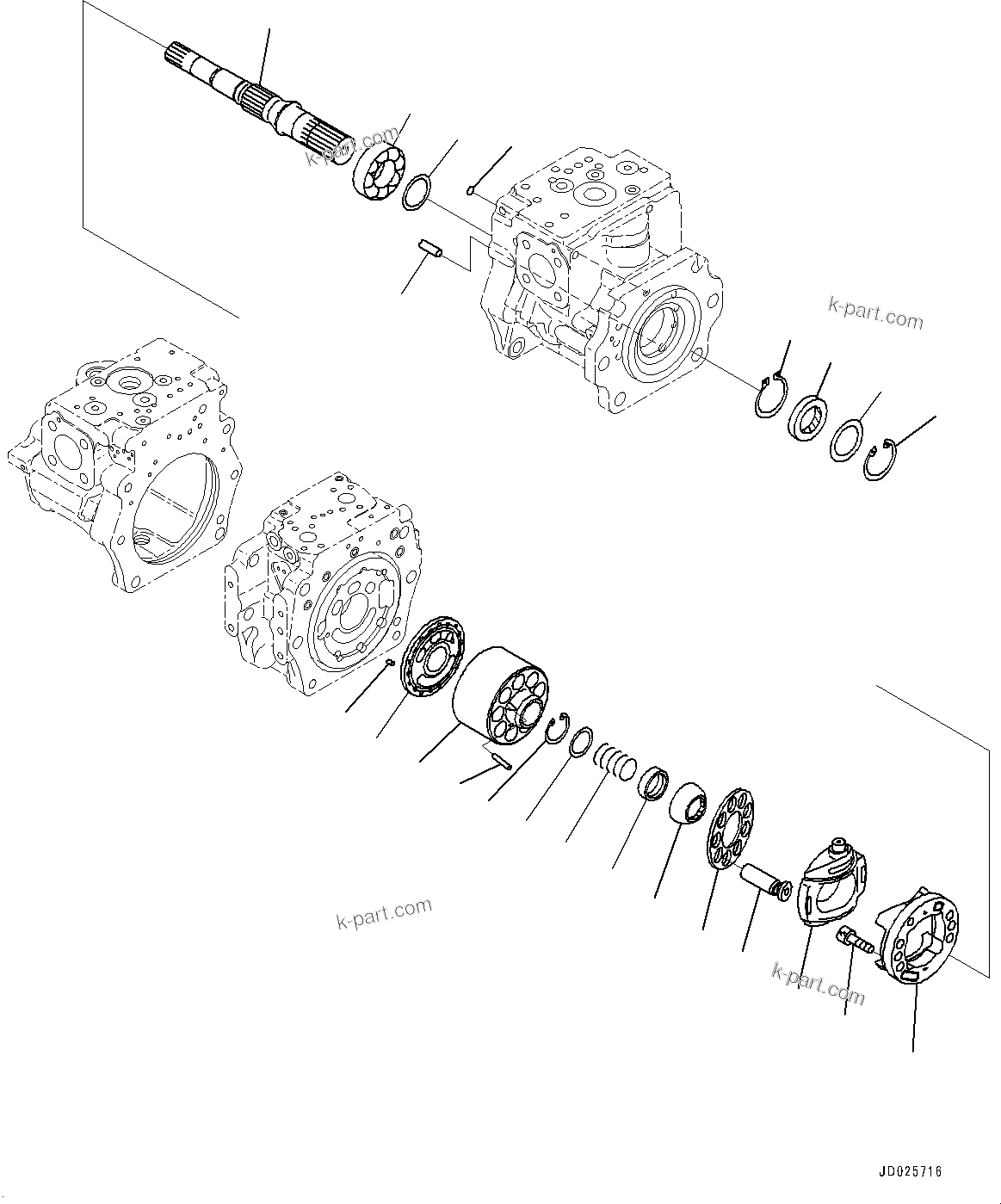 Komatsu parts book diagram for D475A-8E0 S/N 51001-UP: HYDRAULIC PUMP, PISTON PUMP (3/11)(#50001-)