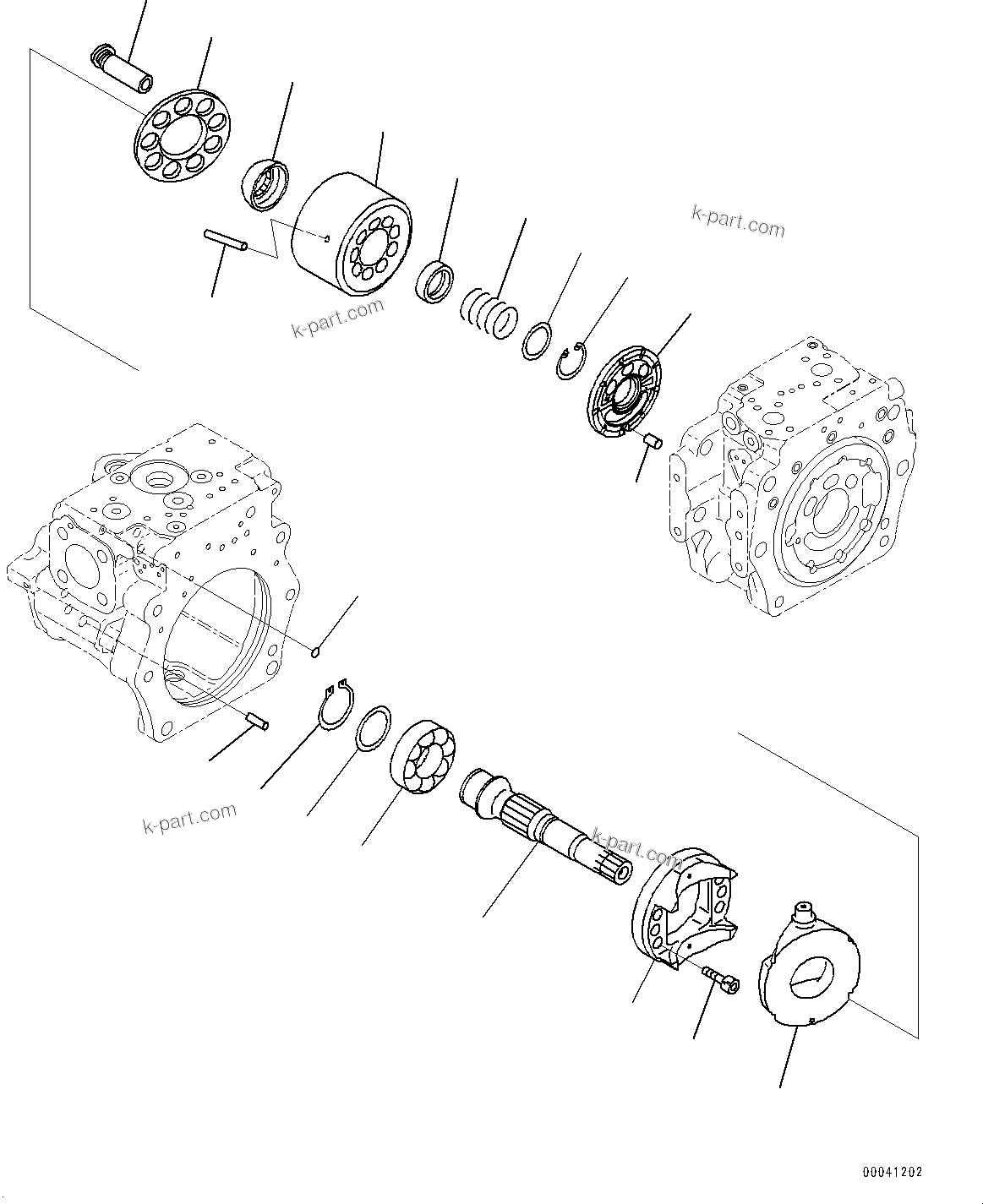 Komatsu parts book diagram for D475A-8E0 S/N 51001-UP: HYDRAULIC PUMP, PISTON PUMP (7/11)(#50001-)