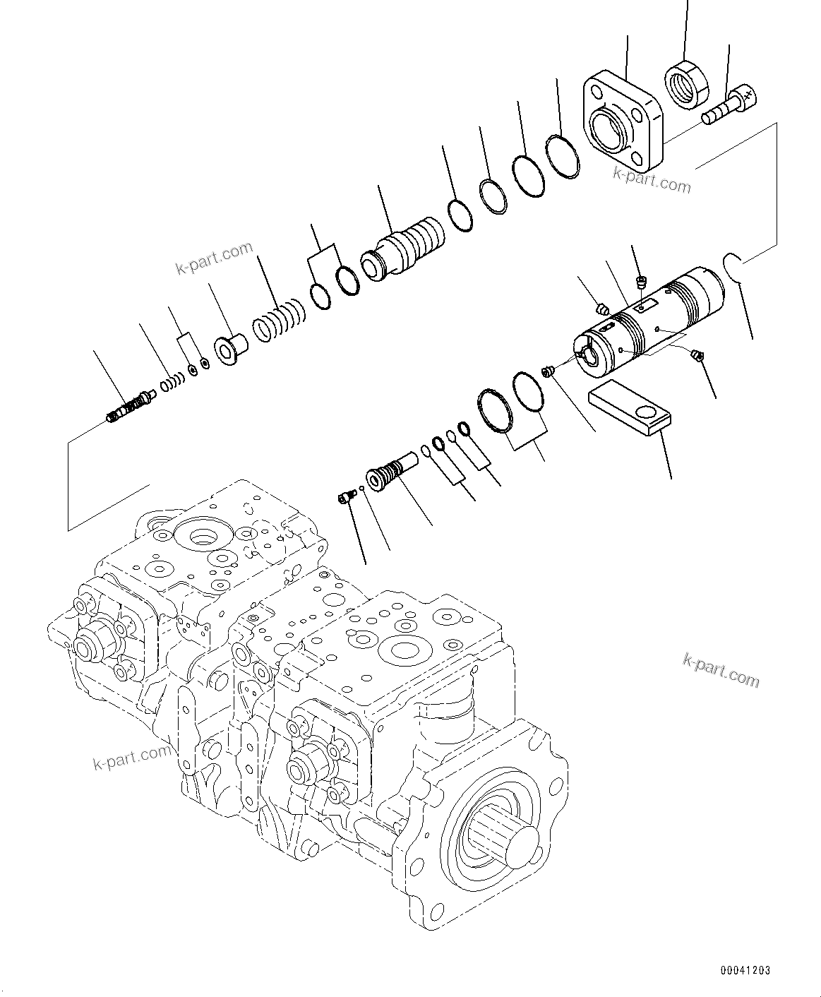 Komatsu parts book diagram for D475A-8E0 S/N 51001-UP: HYDRAULIC PUMP, PISTON PUMP (8/11)(#50001-)