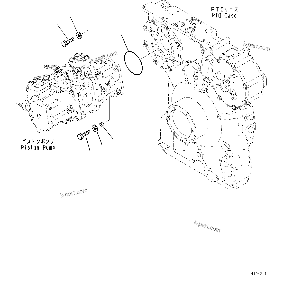 Komatsu parts book diagram for D475A-8E0 S/N 51001-UP: HYDRAULIC PUMP, MOUNTING(#50001-)